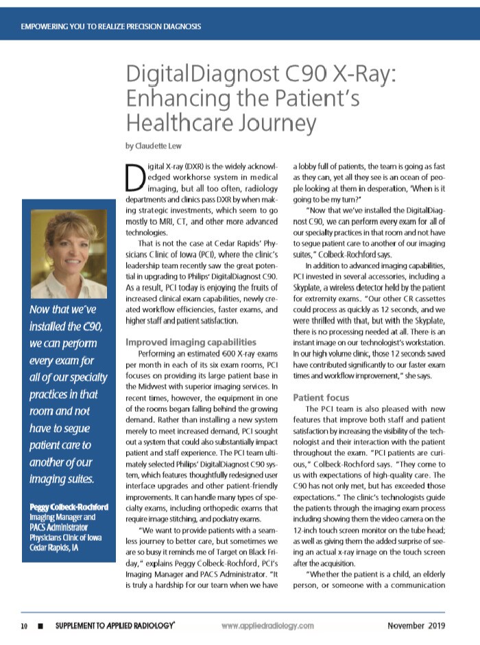 DigitalDiagnost C90, PCI print story, x-ray enhancing patients healthcare, journey download (.pdf) file